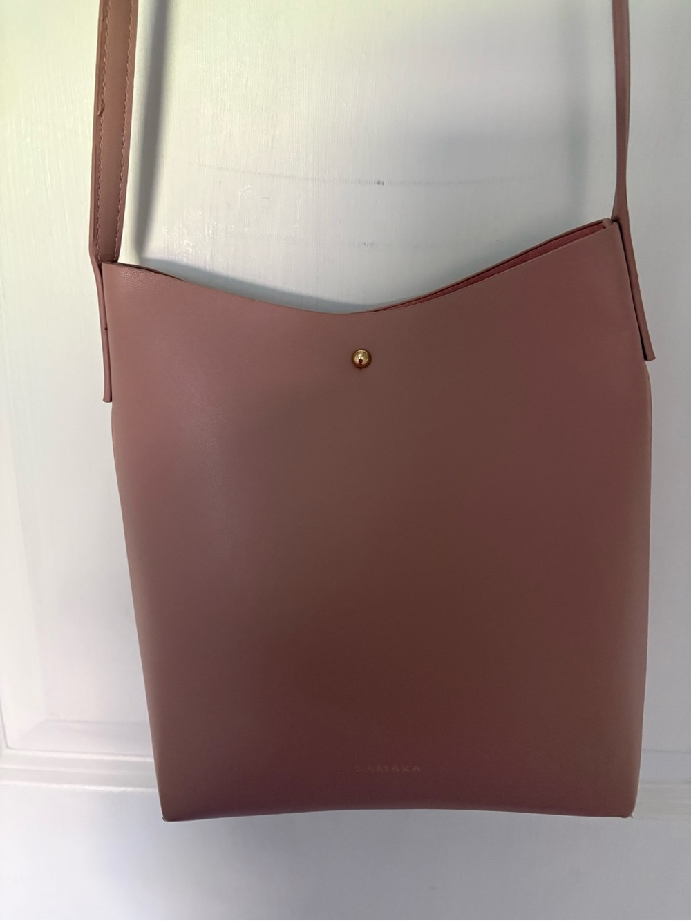 Mauve Shoulder Tote Bag with Gold Accent